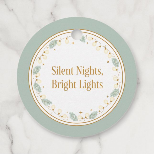 Silent Nights Bright Lights Gift Tag Geschenkanhänger (Rückseite)