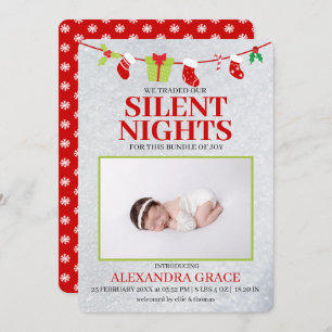 Silent Nights Bundle Joy Foto Weihnachten Geburtst Ankündigung