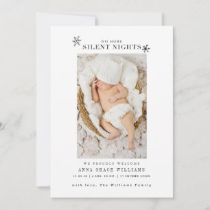 Silent Nights Neugeborene Weihnachtsankündigung Feiertagskarte