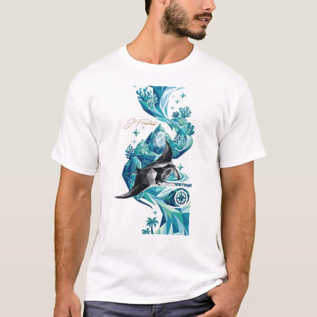 “Silent Ocean – Manta Ray Flow” T-Shirt (Vorderseite)