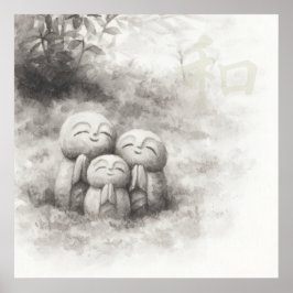 Silent Passage — 和 (Harmony) Wabi-Sabi Ink Paint Poster