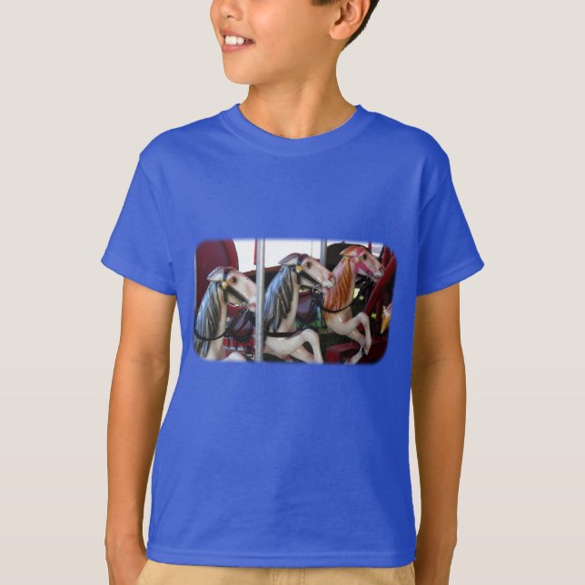 Silent Racers Carousel Horse Kids T - Shirt (Vorderseite)