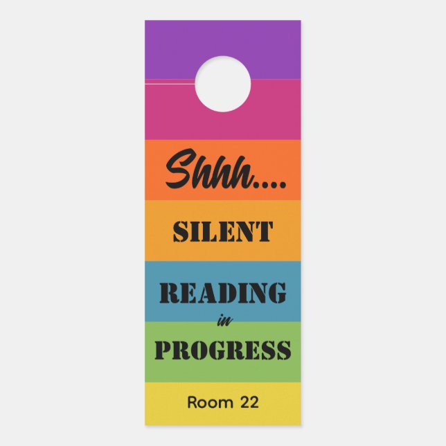 Silent Reading im Progress-Klassenzimmer Türanhänger (Vorderseite)