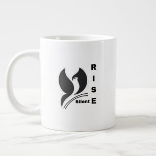 Silent Rise Vogel Logo Minimalistische Schwarze Ka Jumbo-Tasse