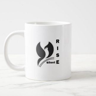 Silent Rise Vogel Logo Minimalistische Schwarze Ka Jumbo-Tasse