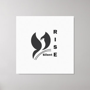 Silent Rise Vogel Logo Minimalistische Schwarze Ka Leinwanddruck