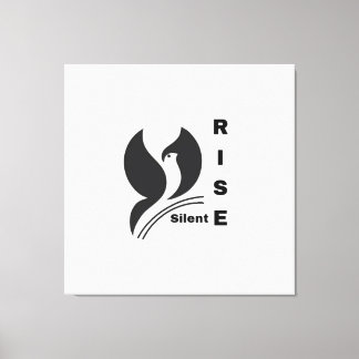 Silent Rise Vogel Logo Minimalistische Schwarze Ka Leinwanddruck