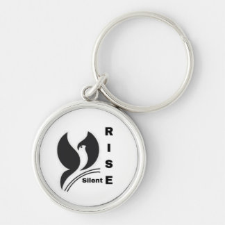 Silent Rise Vogel Logo Minimalistische Schwarze Ka Schlüsselanhänger
