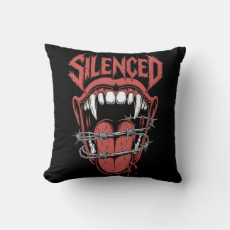 Silent Scream Mouth Illustration Kissen