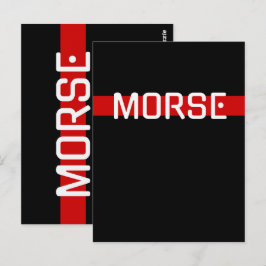 Silent Signal Morse Code Red Line Design Postkarte