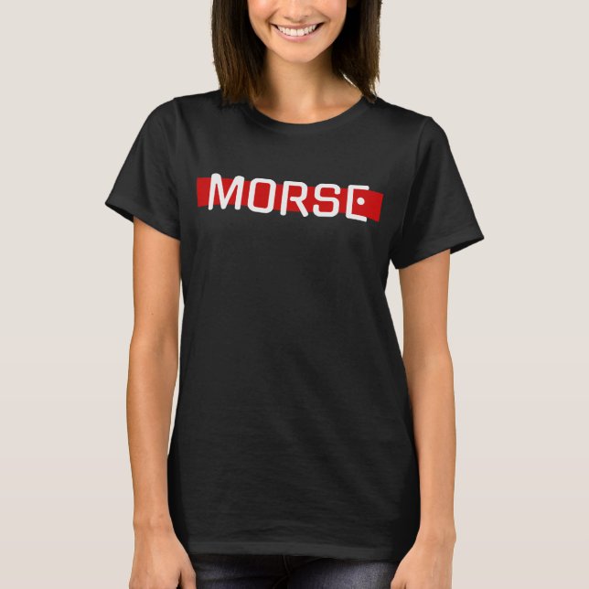 Silent Signal Morse Code Red Line Design T-Shirt (Vorderseite)