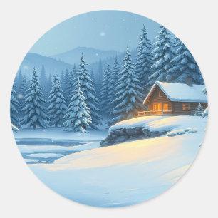 Silent Snow Runder Aufkleber