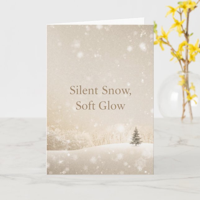 Silent Snow, Soft Glow;Minimalist ElegantChristmas Karte (Gelbe Blume)