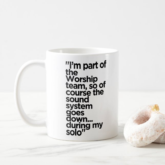 "Silent Solo: Worship Team's Beste Hits" Kaffeetasse (Mit Donut)