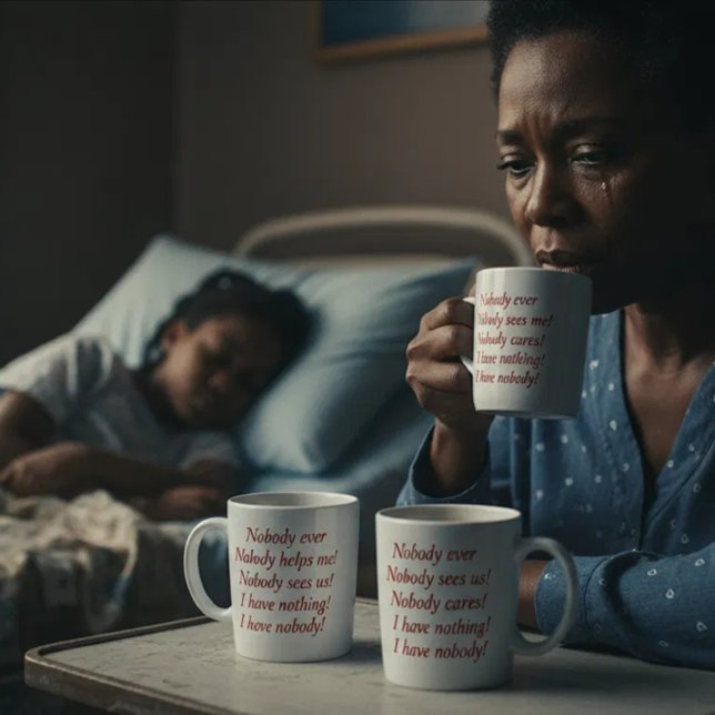 Silent Strength Mug for Broken Souls Kaffeetasse (Nobody ever helps me. Nobody sees us. Nobody cares. I have nothing. I have nobody)