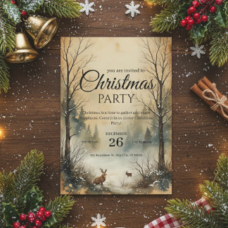 Silent Watch in the Winter Holiday Invitation Card Einladung