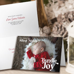 Silents Nights Bundle of Joy Baby Christmas Foto Feiertagskarte