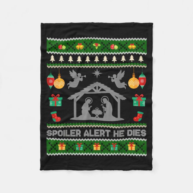Siler-Alarm Er stirbt Jesus Weihnachtskrippe Hässl Fleecedecke (Vorderseite)