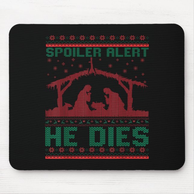 Siler Alarm Er stirbt Weihnachtspullover Lustige N Mousepad (Vorne)