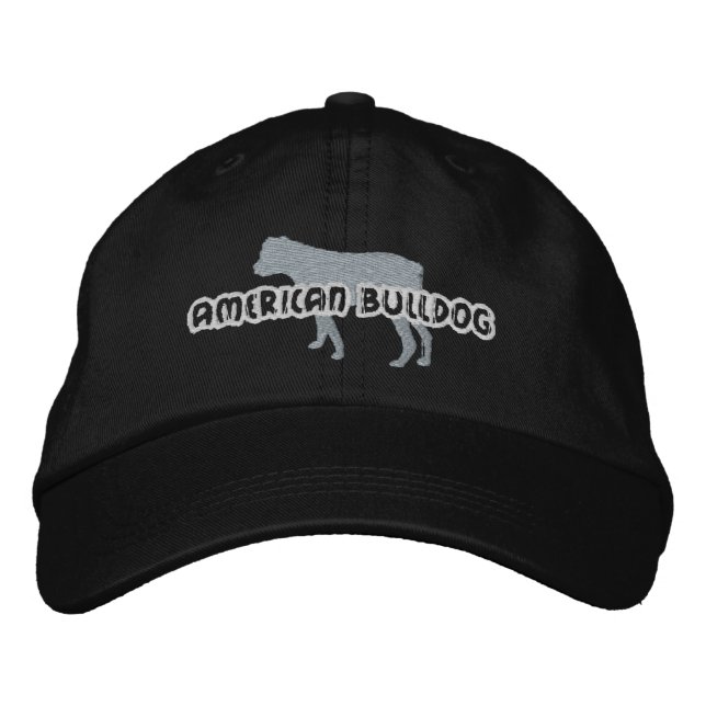 Silhouette American Bulldog Bestickte Baseballkappe (Vorderseite)