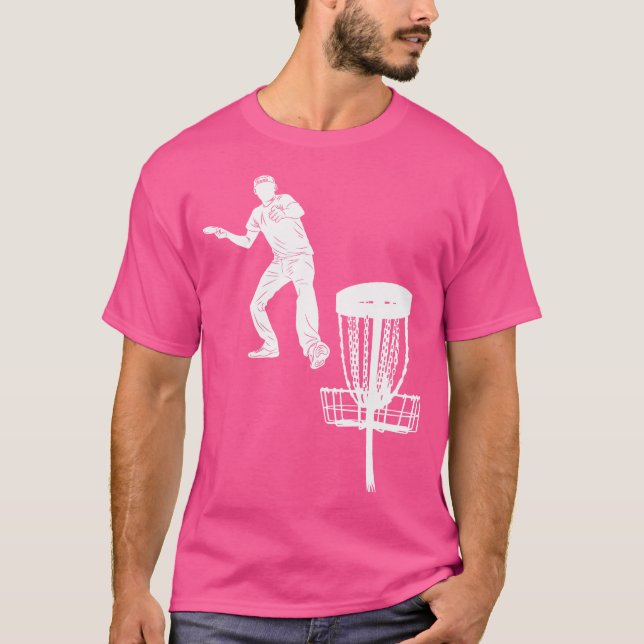 Silhouette American Disc Golf Player Frolf Targeti T-Shirt (Vorderseite)
