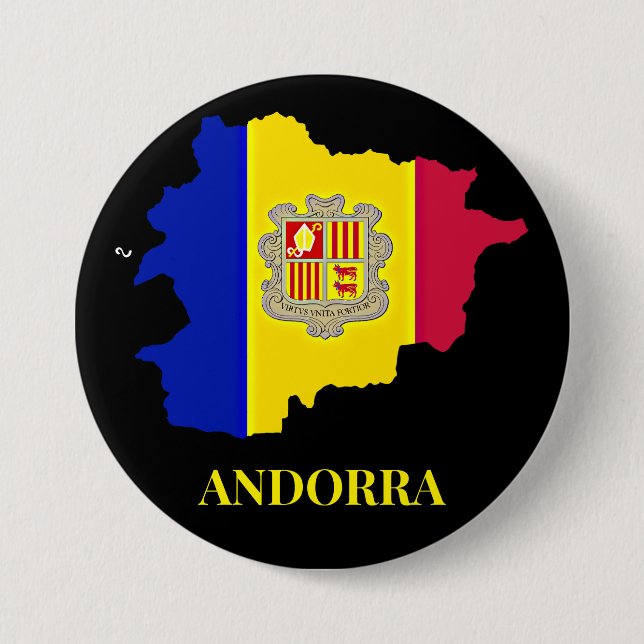 Silhouette Andorra, Flagge, Button (Vorderseite)
