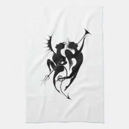 Silhouette Angel und Teufel Geschirrtuch