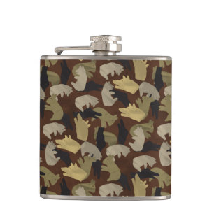 Silhouette Animal Camouflage Brown Flachmann