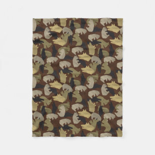 Silhouette Animal Camouflage Brown Fleecedecke