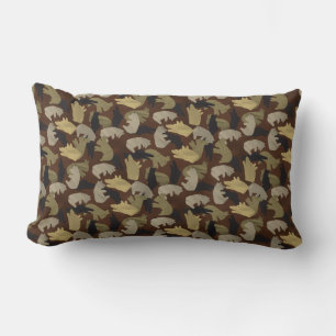 Silhouette Animal Camouflage Brown Lendenkissen