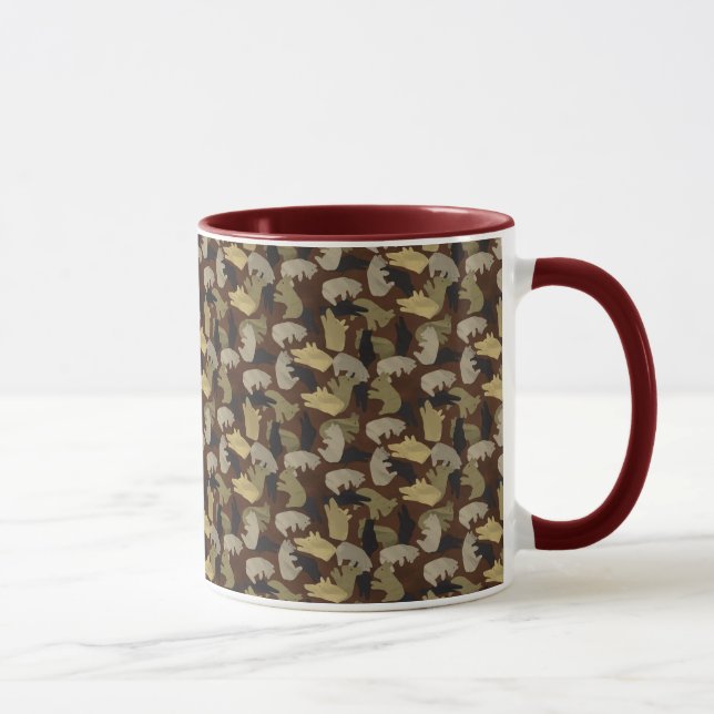 Silhouette Animal Camouflage Brown Tasse (Rechts)
