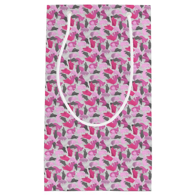 Silhouette Animal Camouflage Pink Kleine Geschenktüte (Vorderseite)