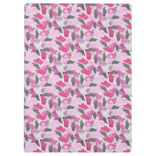 Silhouette Animal Camouflage Pink Klemmbrett