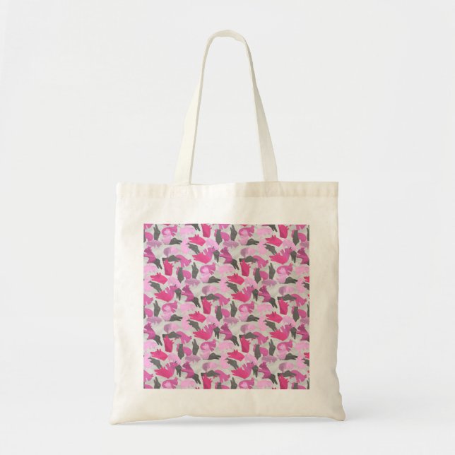 Silhouette Animal Camouflage Pink Tragetasche (Vorne)