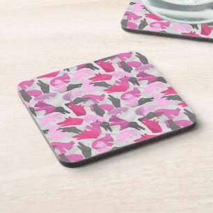 Silhouette Animal Camouflage Pink Untersetzer