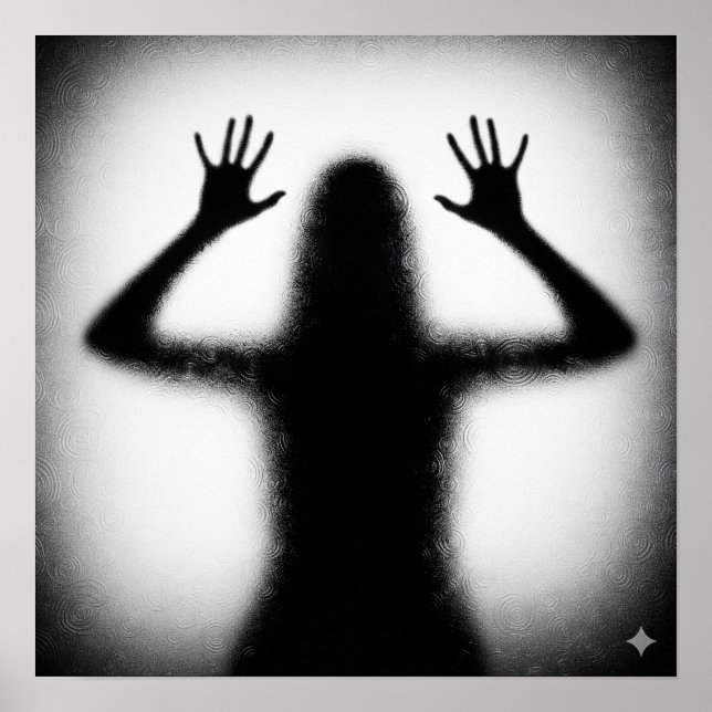 Silhouette auf Mattiertem Glas Poster (Vorne)