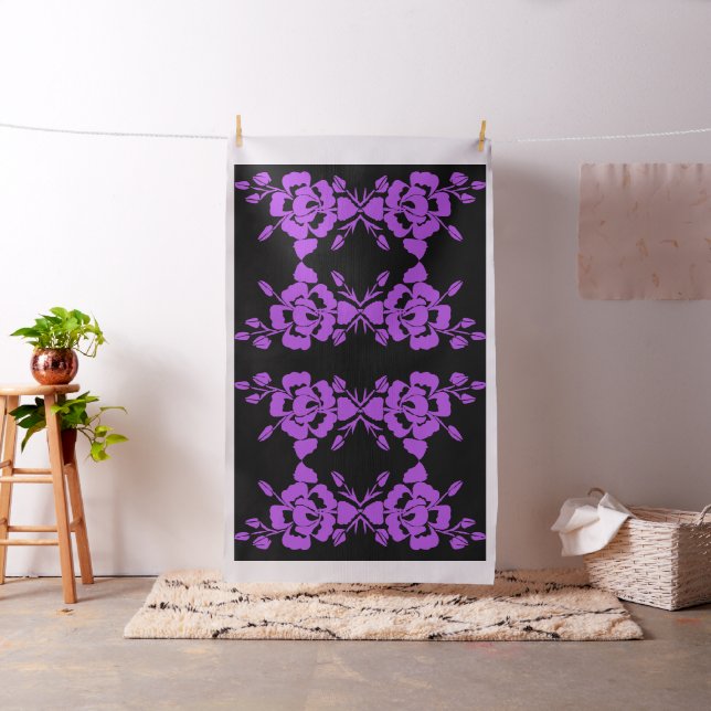 Silhouette aus lila und schwarzer Rose Stoff (Beispiel)