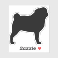 Silhouette aus schwarzem Mops Hunde Rasse Vinyl St