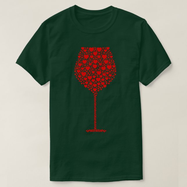 Silhouette aus Weinglas T-Shirt (Design vorne)