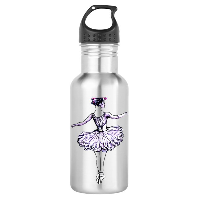 Silhouette Ballerina Edelstahlflasche (Vorderseite)
