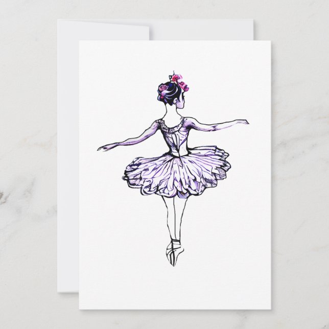 Silhouette Ballerina Feiertagskarte (Vorderseite)