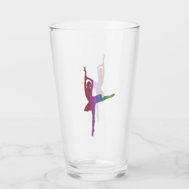 Silhouette Ballerina Glas | Elegantes Ballett (Vorderseite)