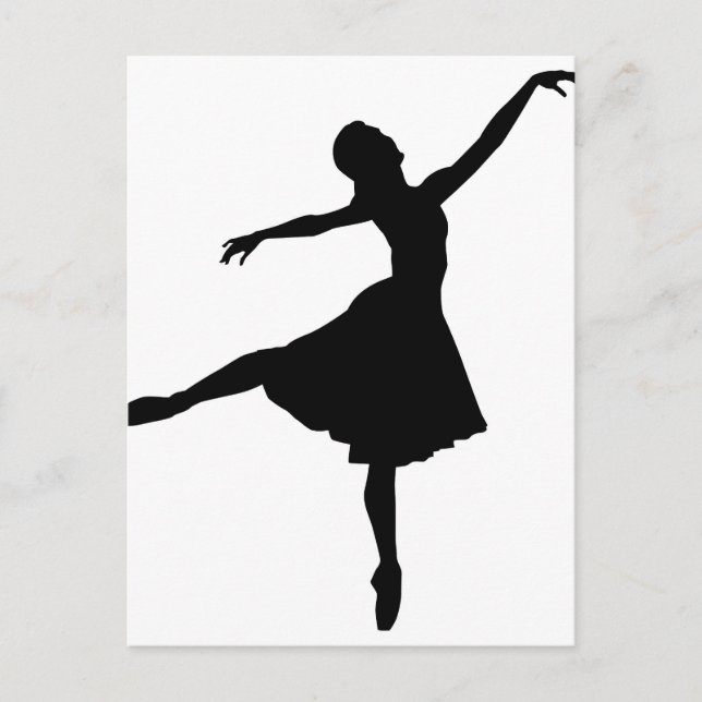 Silhouette Ballerina Postkarte (Vorderseite)