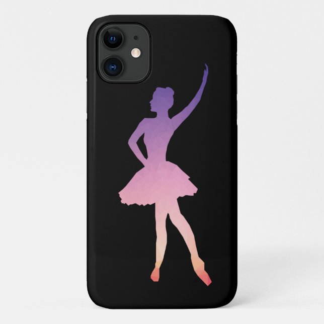 Silhouette Ballerina rosa lila Case-Mate iPhone Hülle (Rückseite)