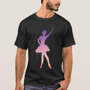 Silhouette Ballerina rosa lila T-Shirt