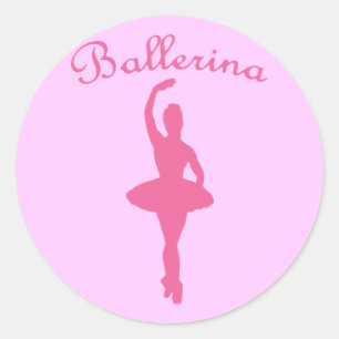 Silhouette Ballerina Runder Aufkleber
