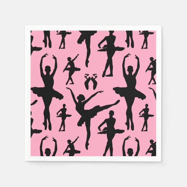 Silhouette Ballerina Serviette (Vorderseite)
