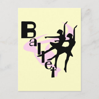 Silhouette Ballett T - Shirt und Geschenke Postkarte
