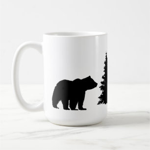 Silhouette Bären und Bäume Kaffeetasse