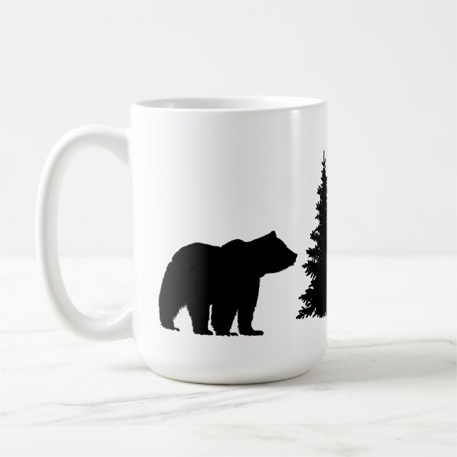 Silhouette Bären und Bäume Kaffeetasse (Links)